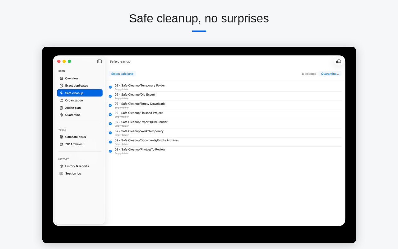 Safe cleanup