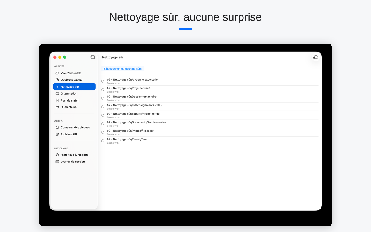 Nettoyage sûr